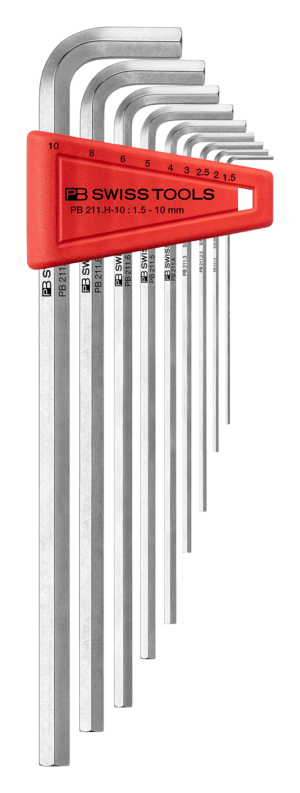 Jeu de clés mâles coudées PB 211 CN jusqu’à gr. 10 - modèle long