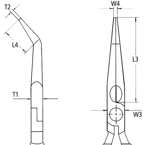 Pince coupante latérale à bec court (Pince radio) Mâchoires demi-rondes, 25 25 160 Knipex. 3