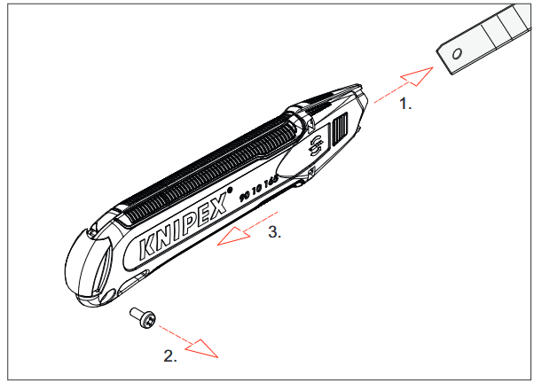 Barre stabilisatrice de rechange pour le couteau universel 90 10 165 BK – Knipex 90 10 165 E01 2