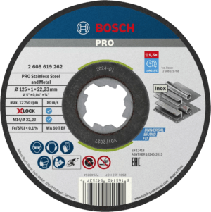 10 Disques à tronçonner aggloméré PRO X-LOCK Stainless Steel - Metal 125 mm