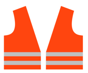 Gilet de sécurité EURO orange vif XL, avec 2 bandes reflex argent et fermeture velcro