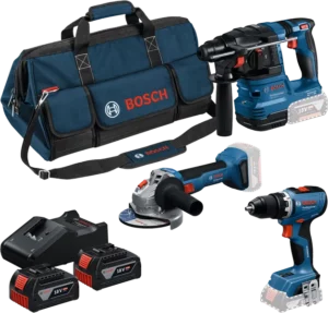Combo-kit 3 - Perforateur – Perceuse-visseuse - Meuleuse 18V : GSR 18V-55 + GWS 18V-8 + GBH 18V-22