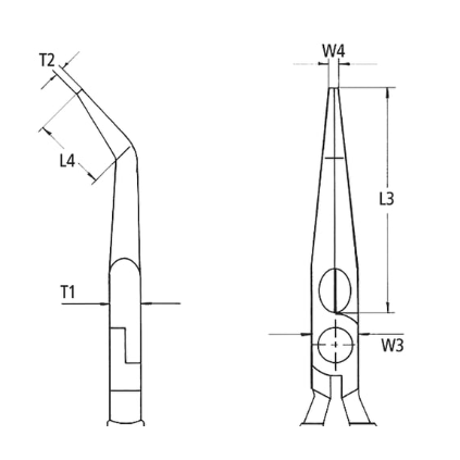 Pince coupante latérale à bec court coudé 1000 V - Pince radio - Knipex 25 26 1602