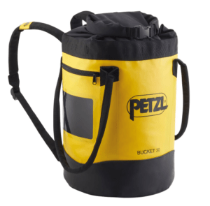 Sac auto-portant jaune/noir vide. 30 litres BUCKET 30 - Petzl.