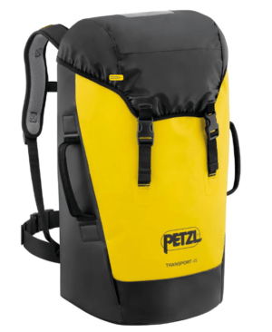 Sac de portage robuste vide jaune/noir. 45 litres TRANSPORT 45 - Petzl