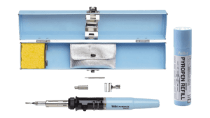 Fer à souder Pyropen Piezo Set dans une boîte métallique