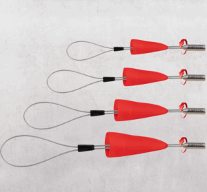 RUNPOFIX avec filetage - Boucle de tirage de câble avec capuchon protecteur, jeu de 4