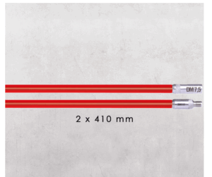 RUNPOSTICKS Rouge (dur) - Tire-câble pour câbles non guidés - 2 x 1 m