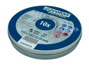 Disque à tronçonner acier, en boîte 125 x 1.0 mm , Alésage 22 mm - 10pcs