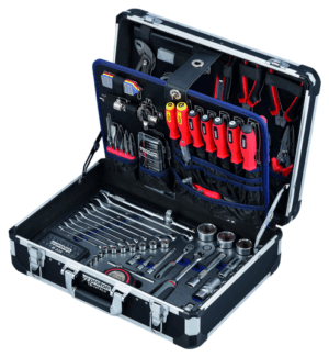 Coffre à outils en alu Proton TB-147ALU, 1/4"+1/2" 147-pièces