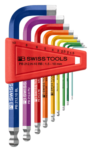 Jeu de clés mâles coudées PB 212 CN jusqu’à gr. 10 - tête sphérique