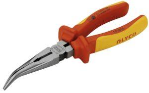 Pince à bec coudé demi-ronde avec tranchant – Isolée VDE 1000V – 160 mm