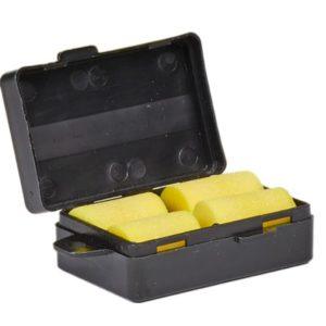 Boîtier en matière synthétique pour 2 paires de tampons auriculaires