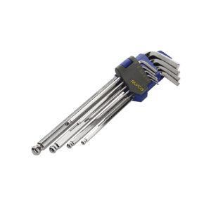 Jeu de clés mâles coudées jusqu’à gr. 10 – tête sphérique - long