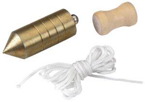 Fil à plomb de maçon en acier avec écrou en bois