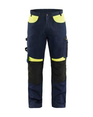 Pantalon d'électricité Bleu marine foncé/Jaune fluo