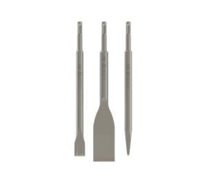 Coffret de 3 burins PRO SDS plus-5C (pointus 250, pour carrelage 40 x 260, bêche 20 x 250 mm)