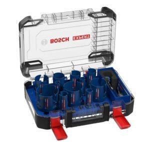 Coffret de 11 scies trépans EXPERT  Matériaux de Construction Power Change Plus, 20 ; 22 ; 25 ; 32 ; 35 ; 40 ; 44 ; 51 ; 60 ; 68 ; 76 x 60 mm