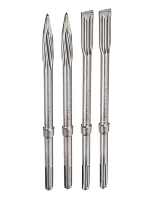 Set de 4 burins PRO SDS MAX-5C pointus 400 mm, plats 25 x 400 mm